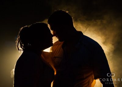 steamy silhouette of couple
